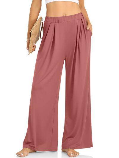 Elastic Waist Wide Leg Pants for Women in Various Sizes
