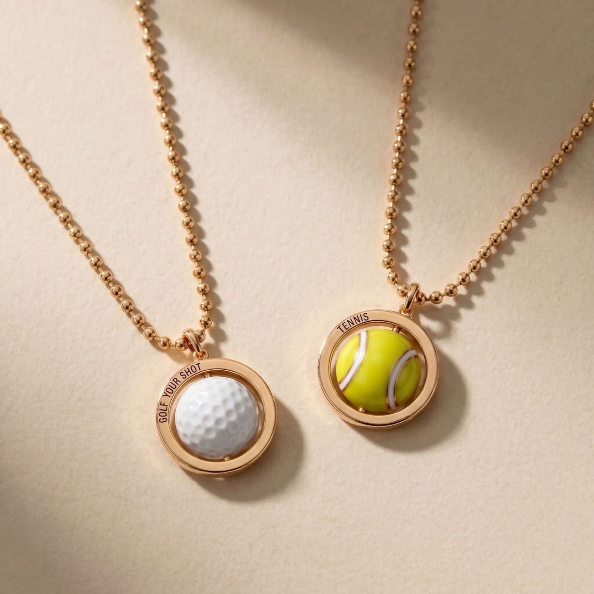 Football And Tennis Pendant Necklace For Women