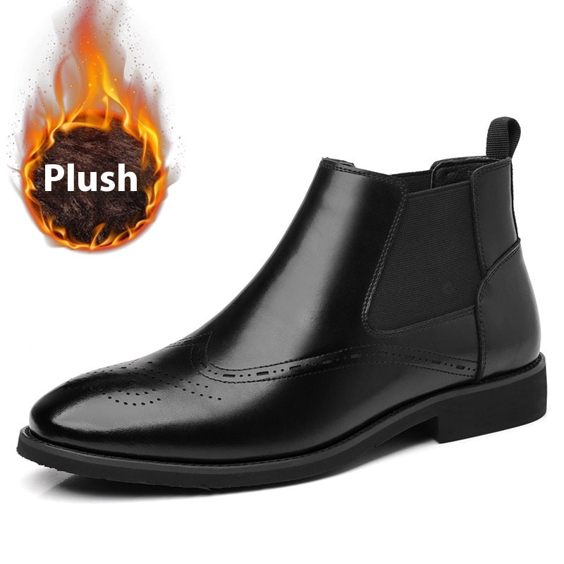 Fashion British Vintage Fleece-lined Boots For Men