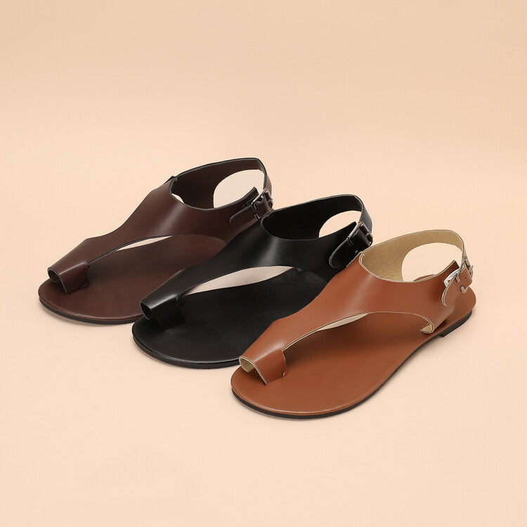 Simple Sandals With A Toe-loop Strap And Buckle Available In Large Sizes