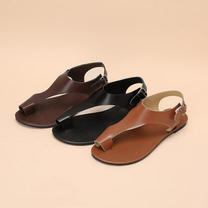 Simple Sandals With A Toe-loop Strap And Buckle Available In Large Sizes