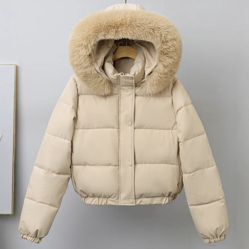 Womens Cropped Padded Cotton Coat