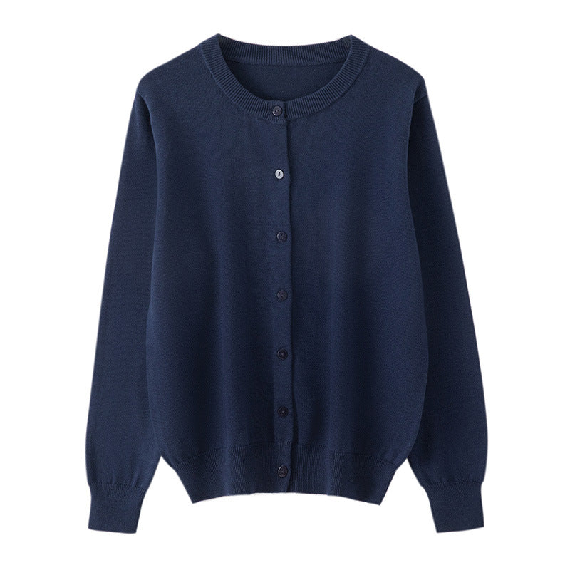 Thin Round-neck Versatile Sweater Jacket