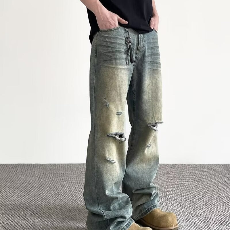 Fashionable Mens Vintage Distressed Jeans