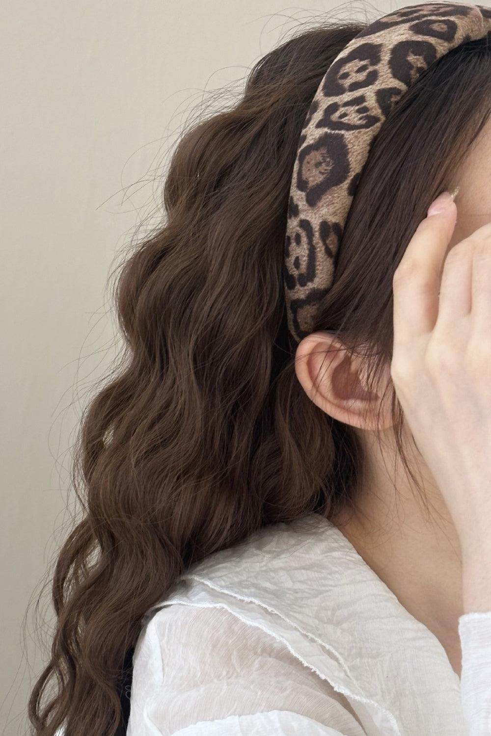 Leopard Polyester Wide Headband for Fashionable Styling