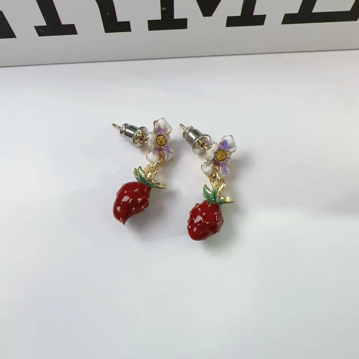 Strawberry Flower Stud Earrings