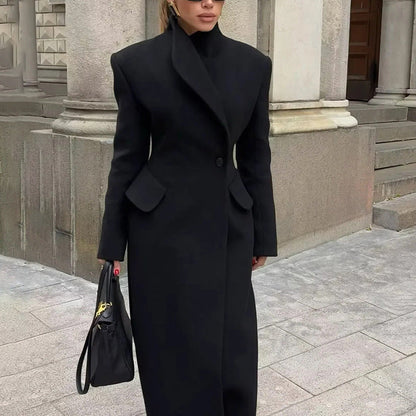 Hourglass Longline Tailored Wool-Blend Coat