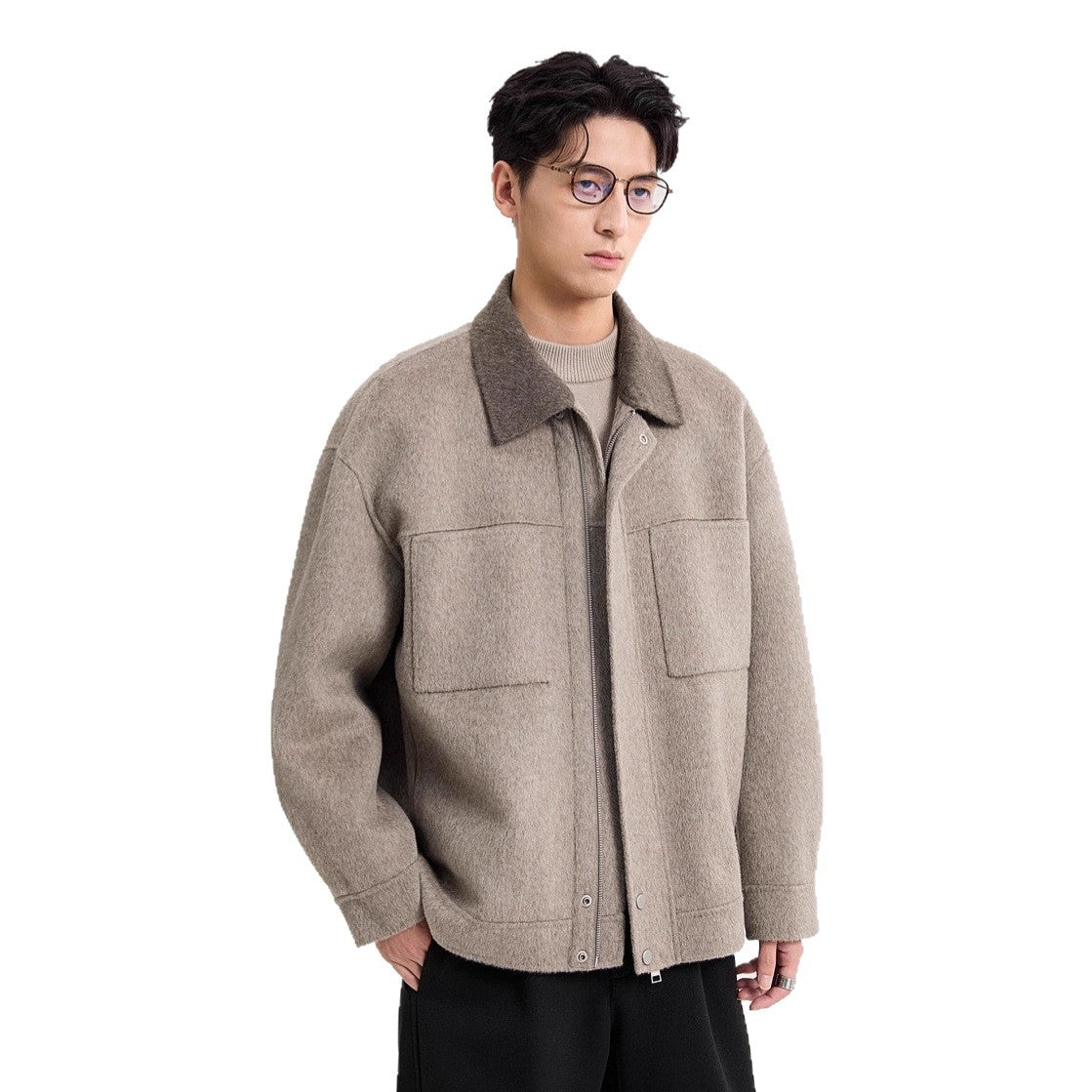 High-grade Lamb Wool Lapel Double-faced Wool Jacket