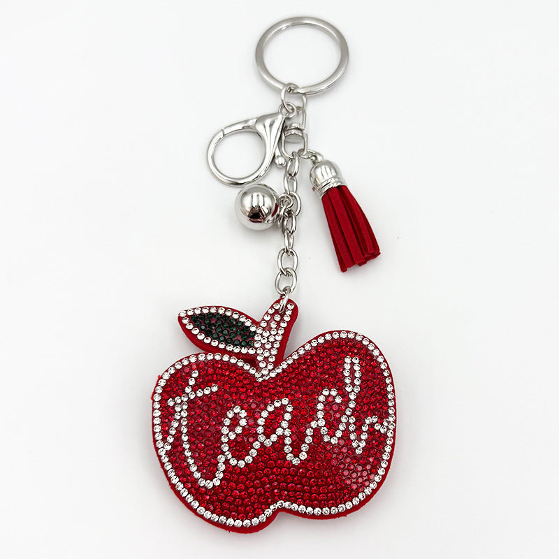 Creative Diamond-studded Keychain With Heat-transfer Rhinestones