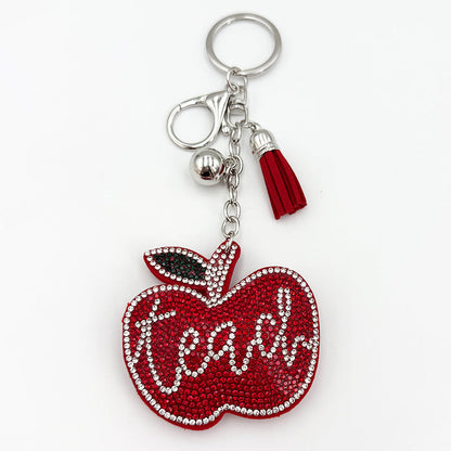 Creative Diamond-studded Keychain With Heat-transfer Rhinestones