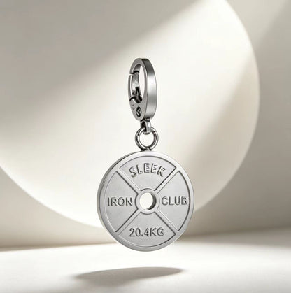 Stainless Steel Fitness Barbell Plate Pendant For Men