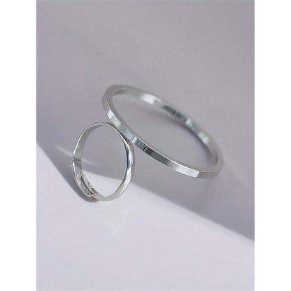 Thick Metal Round Hollow Ring Minimalist Luxury Index Finger Ring for Women