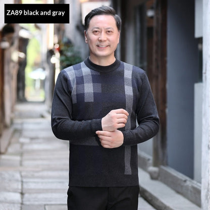 Men's Knitted Sweater For Mid-Age AutumnWinter