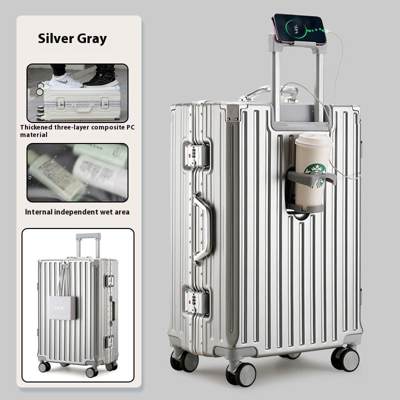 Large Capacity Travel Aluminum Frame Password Luggage