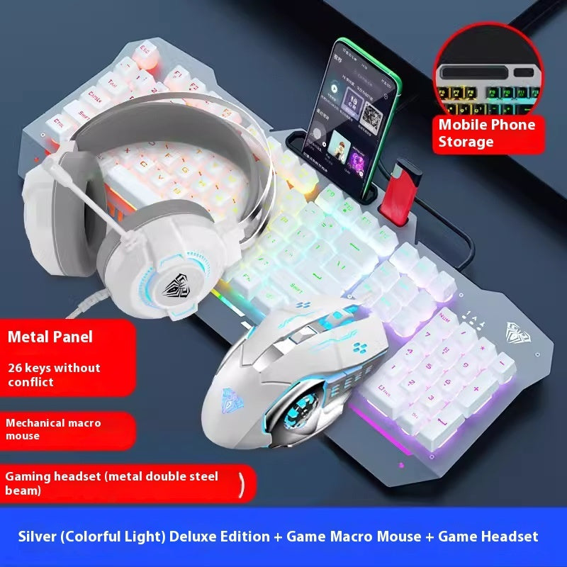Mechanical Feeling Wired Key Mouse Headset Bundle
