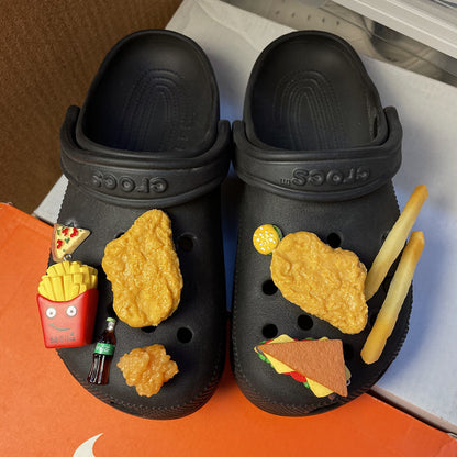 Shoe Accessories Diy Fried Chicken Burger Shoe Buckle