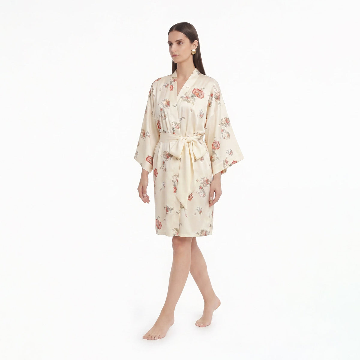 Printed Bathrobe Pajamas Womens Loungewear Nightgown