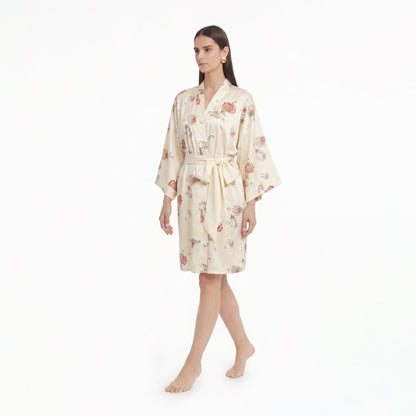 Printed Bathrobe Pajamas Womens Loungewear Nightgown