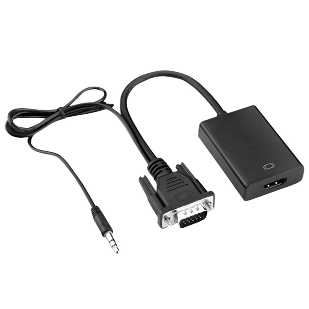 VGA To HDMI Adapter Cable With Audio Power Supply 1080p Plug And Play