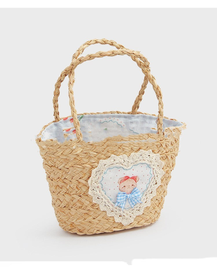 Hand-Woven Raffia Vegetable Basket