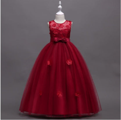 Fashion Children's Long Summer Piano Performance Costume Dress