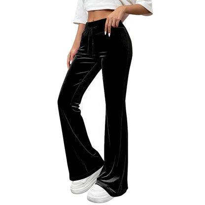 Commuter Slimming Casual Flared Pants Velvet Draped Long Trousers