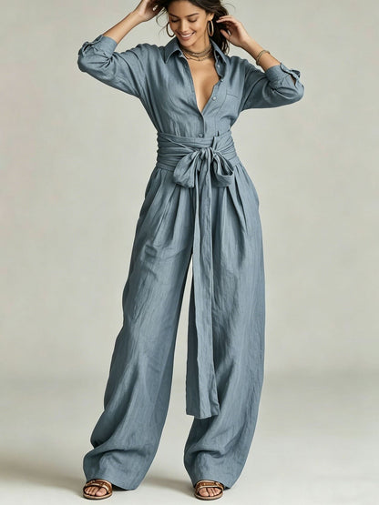 Loose-fitting High-waisted Wide-leg Jumpsuit
