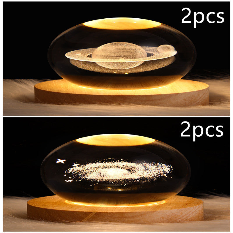 LED Galaxy Crystal Ball 3D Moon Lamp