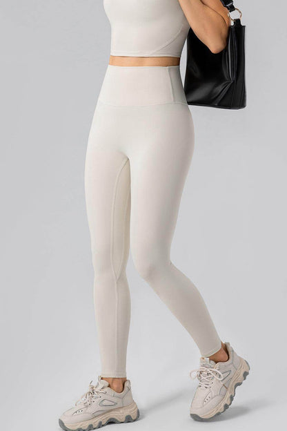 High Waist Wide Waistband Active Leggings for Women