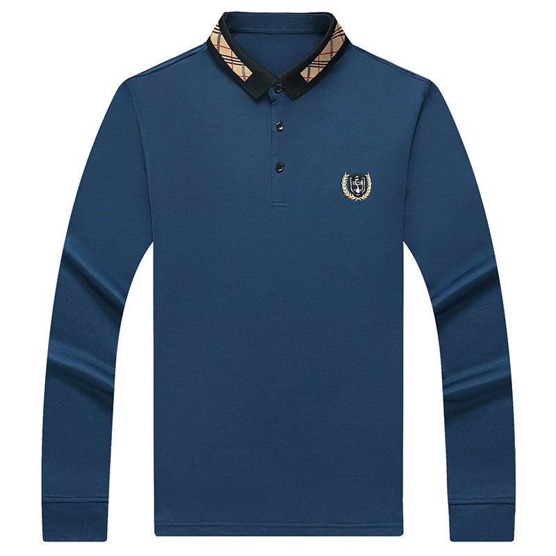 Dad Autumn Long-sleeved T-shirt With Lapel Base For Middle-aged Man
