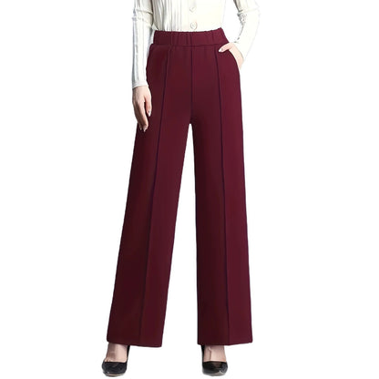 Women's High-waisted Wide-leg Straight-tailored Trousers