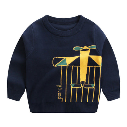 Children's Autumn And Winter New Double-layer Cotton Sweater