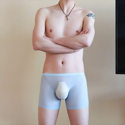 Men's Sexy Boxer Transparent Ice Silk