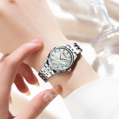 Rhinestone Ultra-thin Womens Shell-face Watch