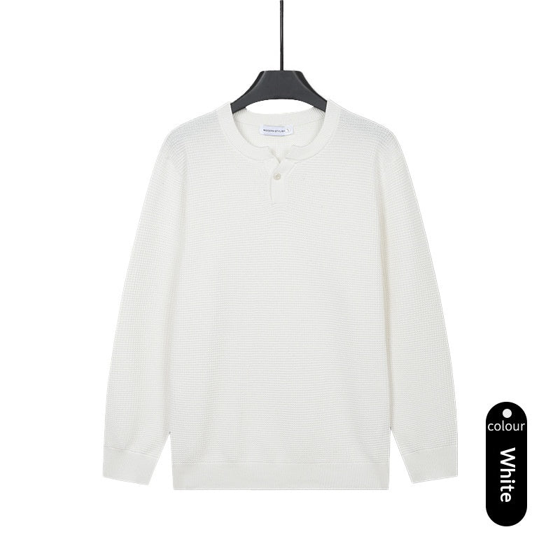 Mens Turtleneck Knitted Sweater Solid Color Sweater