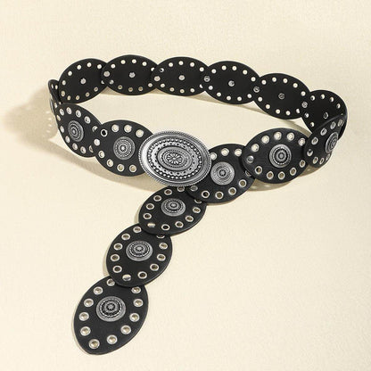 Stylish Oval PU Belt for Men and Women Casual Wear