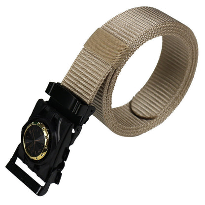 Men's Canvas Smooth Buckle Nylon Pant Belt