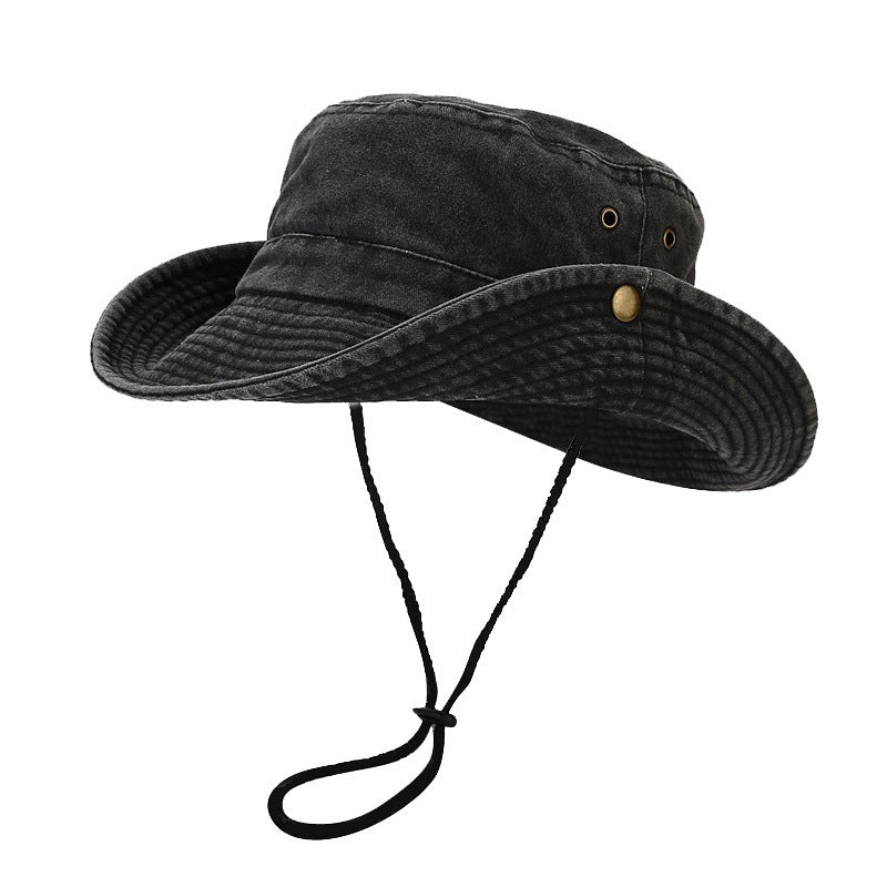 Spring And Summer New Patchwork Big Brim Washed Old Fishing Alpine Cap