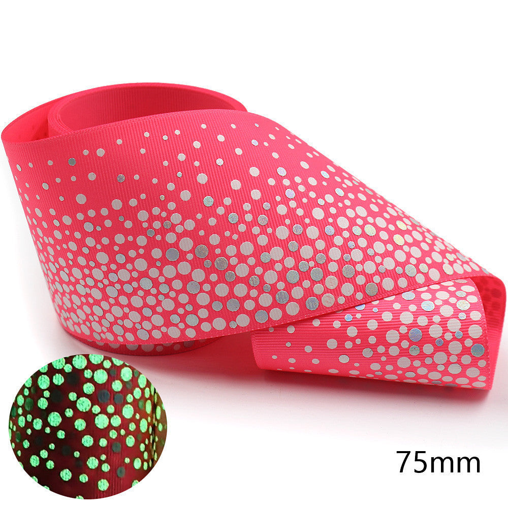 75mm Luminous Rainbow Bow - Fluorescent Ribbon