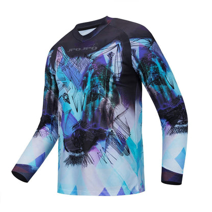 V-neck 3D Digital Print Long Sleeve