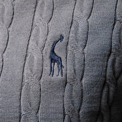 2026 Autumn And Winter New Cross-border Foreign Trade High Quality Men's Sweater Pullover Fawn Embroidery Solid Color Sweater For Men