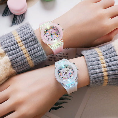 Unicorn Luminous Silicone Quartz Watch For Primary School Kids And Children