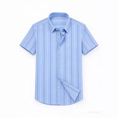 Cotton Business-Casual Plaid Striped Shirt For Men