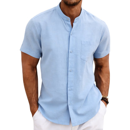 Henry Tie Pocket Casual Shirt For Men