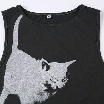 Printed Sleeveless Slim Fit Tank Top