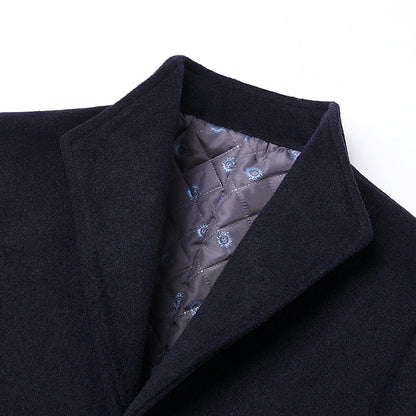 Middle-aged Men's Coat Stand-up Collar Woolen Coat