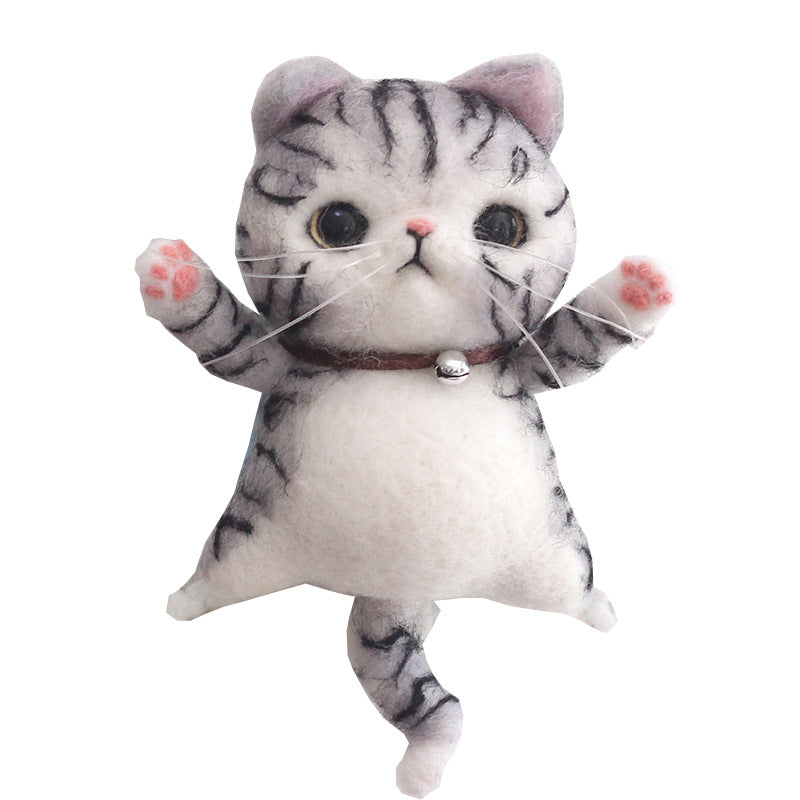 Felted Wool Needle Felting Kit Kitten Brooch