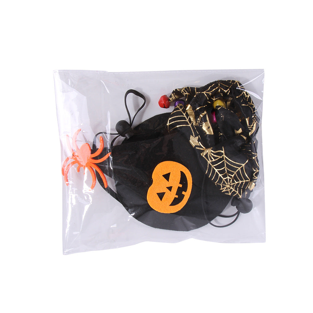 Halloween Hat And Scarf Set Skull Pattern Cat Cape Hat Set