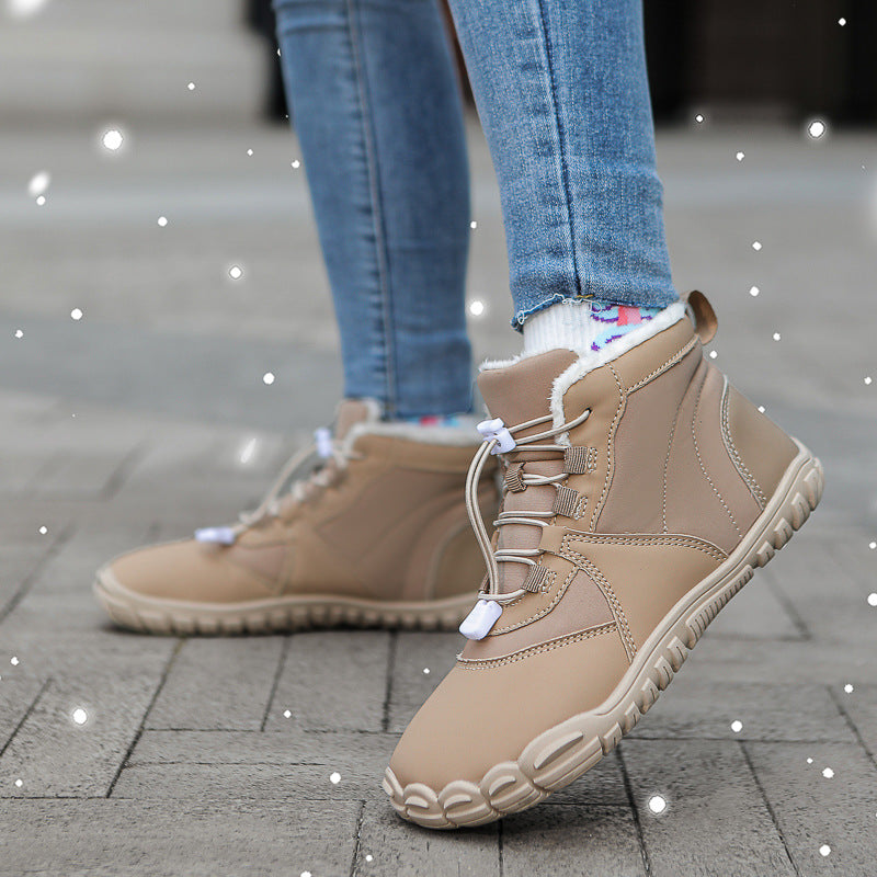 Outdoor Snow Boots Non-slip Waterproof Fleece-lined Insulated Cotton-padded Shoes