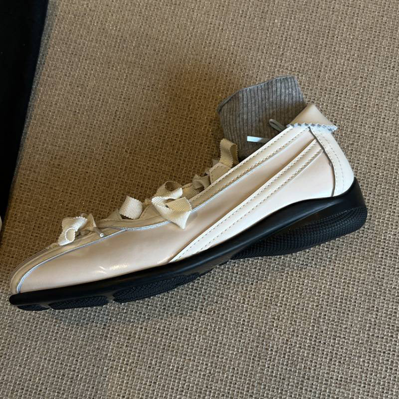 Lace-up Retro Lace-up Ballet Flats For Women